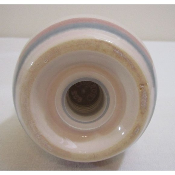 Pfaltzgraff Aura Salt Pepper Shaker 3 Hole Cream Blue & Pink Bands Replacement - Picture 2 of 4